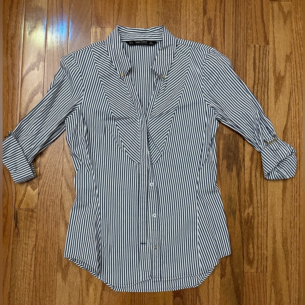 Zara ~ V-neck Button Up Shirt